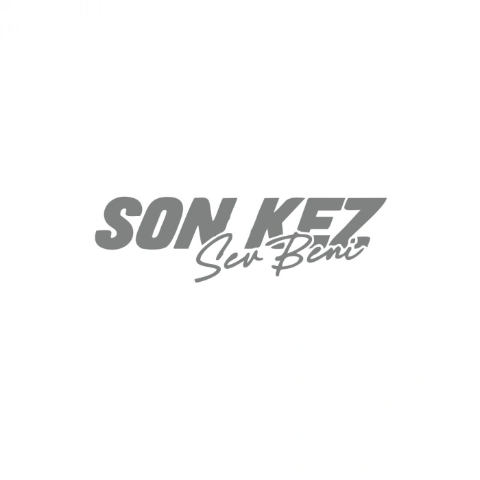 Son Kez Sev Beni Araba Sticker 17x17 Cm Gri