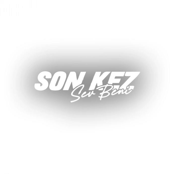 Son Kez Sev Beni Araba Sticker 17x17 Cm Beyaz