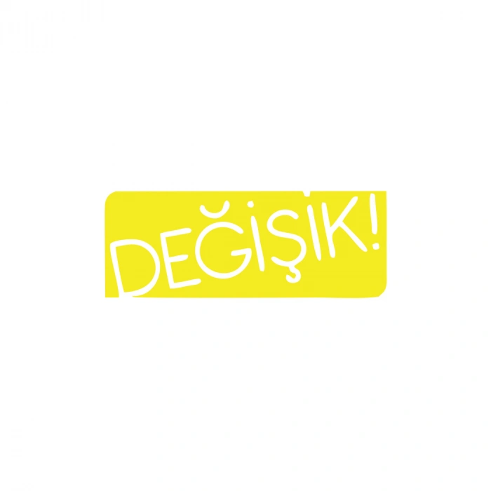 Değişik! Araba Sticker 17x17 Cm Sarı