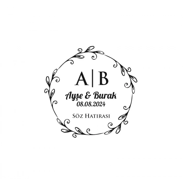 Klasik Dikdörtgen Mühür Kına Nişan Düğün 3x3 cm özel etiket / 50 adet sticker