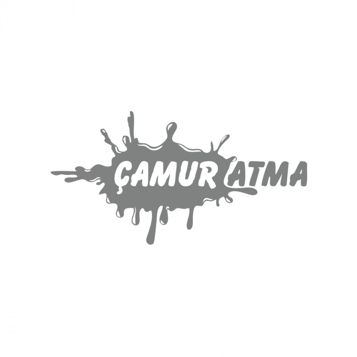 Çamur Atma Araba Sticker 17x17 Cm Gri