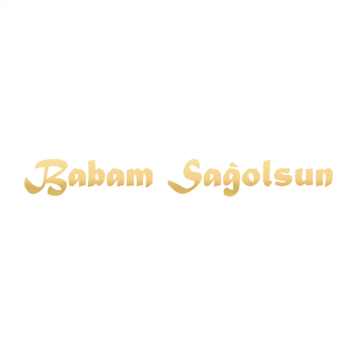 Babam Sağolsun Araba Sticker 17x17 Cm Gold