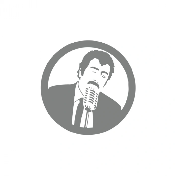 Müslüm Gürses Araba Sticker 17x17 Cm Gri