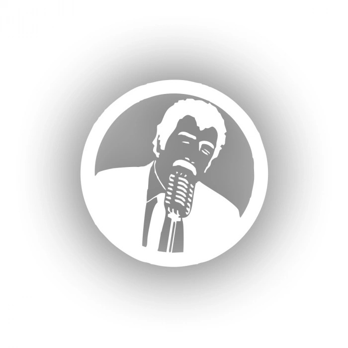 Müslüm Gürses Araba Sticker 17x17 Cm Beyaz