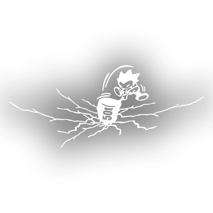 50 Ton Araba Sticker 17x17 Cm Beyaz