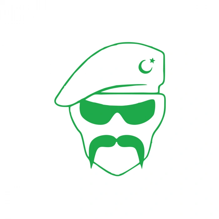 Hilal Bıyıklı Asker Araba Sticker 17x17 Cm Yeşil