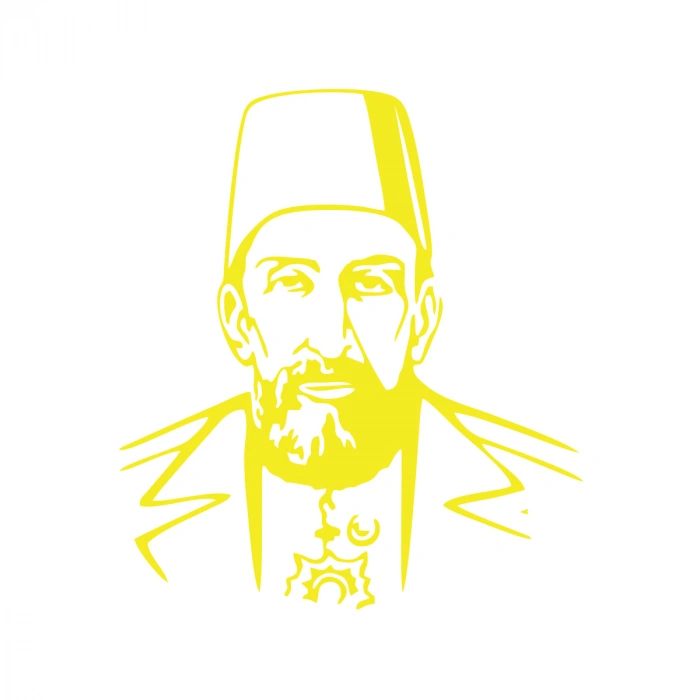 2.Abdülhamit Silüet Sticker 17x17 Cm Sarı
