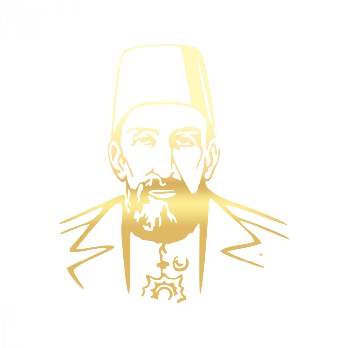 2.Abdülhamit Silüet Sticker 17x17 Cm Gold