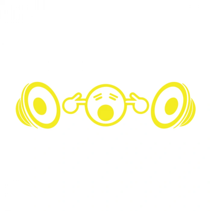 Yüksek Müzik Araba Sticker 17x17 Cm Sarı