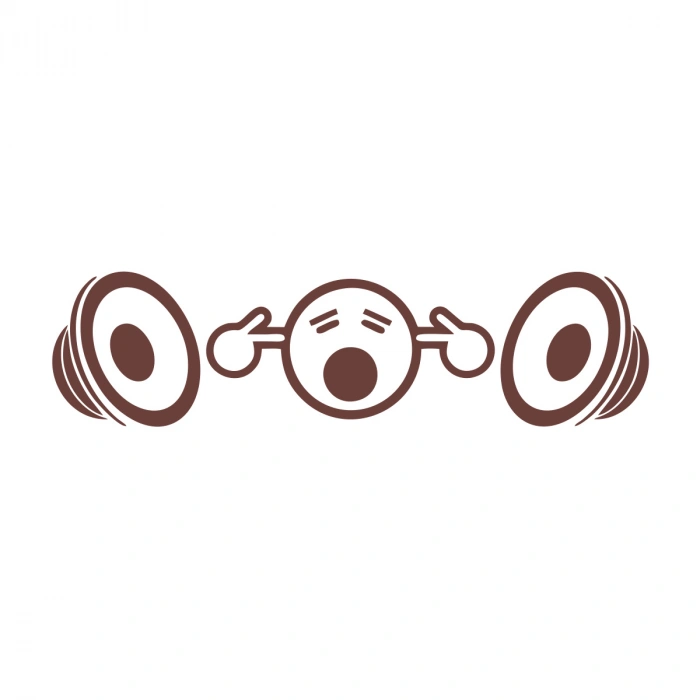 Yüksek Müzik Araba Sticker 17x17 Cm Kahverengi