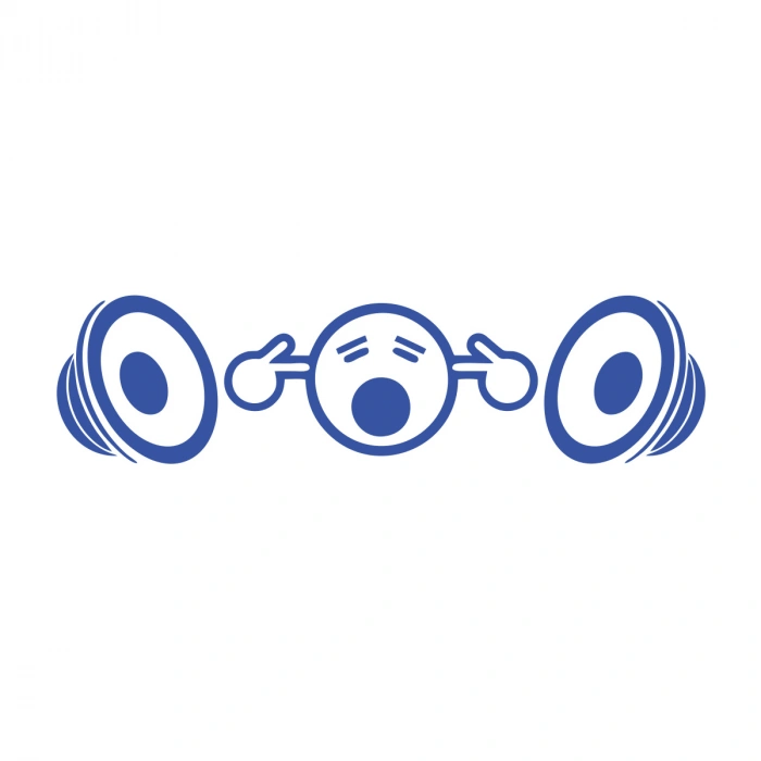 Yüksek Müzik Araba Sticker 17x17 Cm Mavi