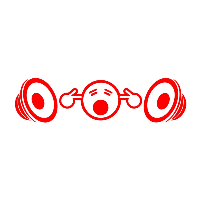 Yüksek Müzik Araba Sticker 17x17 Cm Kırmızı