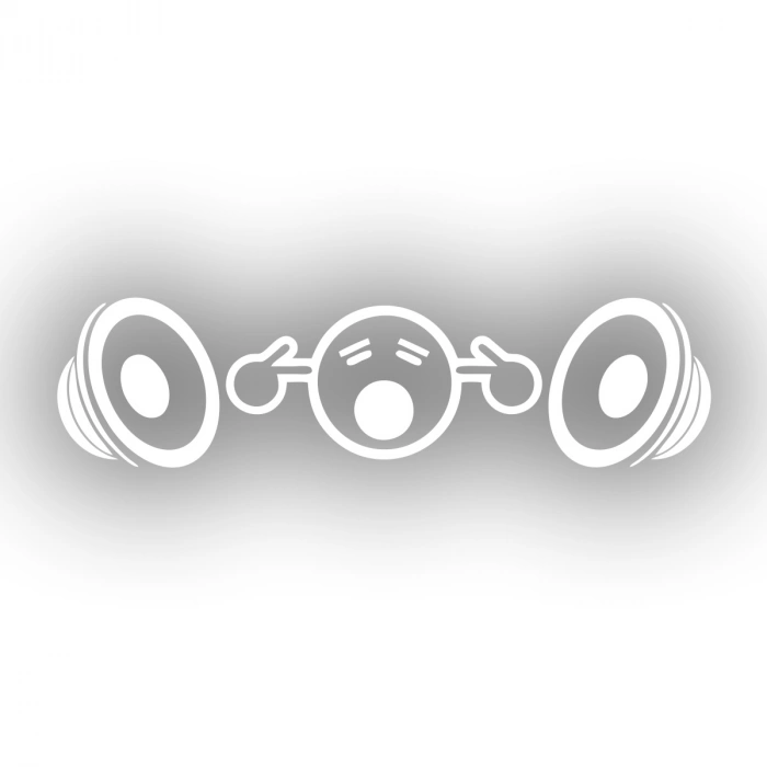 Yüksek Müzik Araba Sticker 17x17 Cm Beyaz