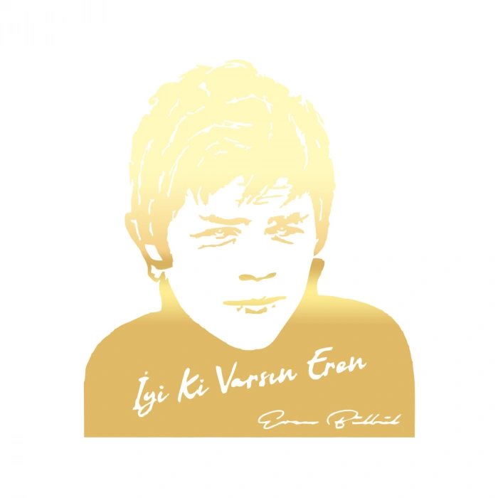 İyi Ki Varsın Eren Araba Sticker 17x17 Cm Gold