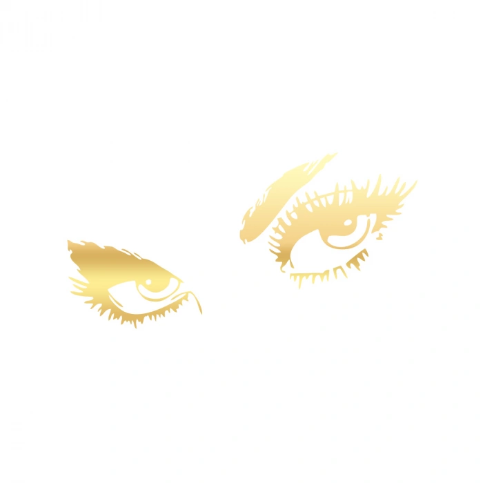 Gözler Araba Sticker 17x17 Cm Gold