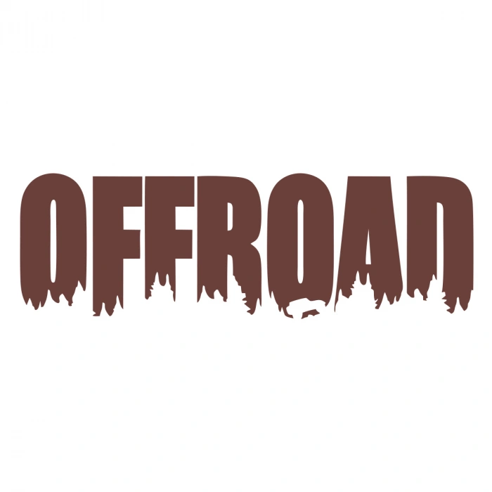 Offroad Araba Sticker 17x17 Cm Kahverengi