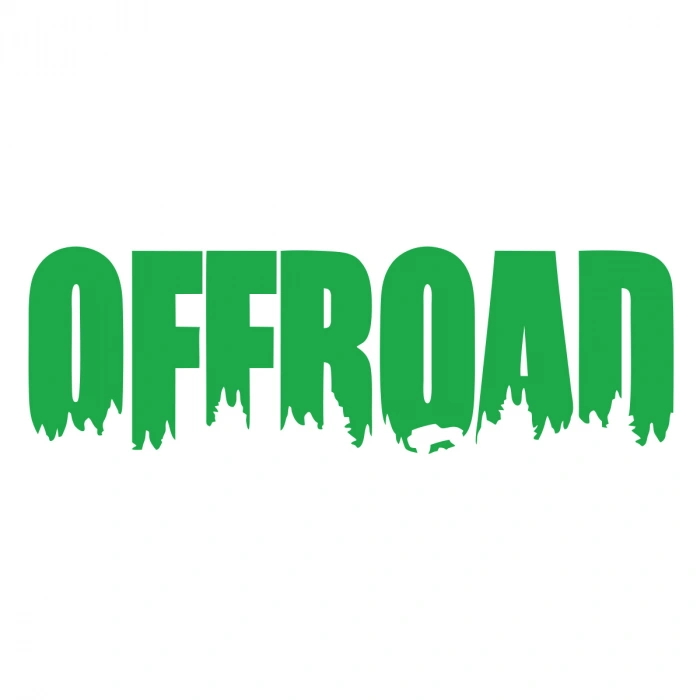 Offroad Araba Sticker 17x17 Cm Yeşil