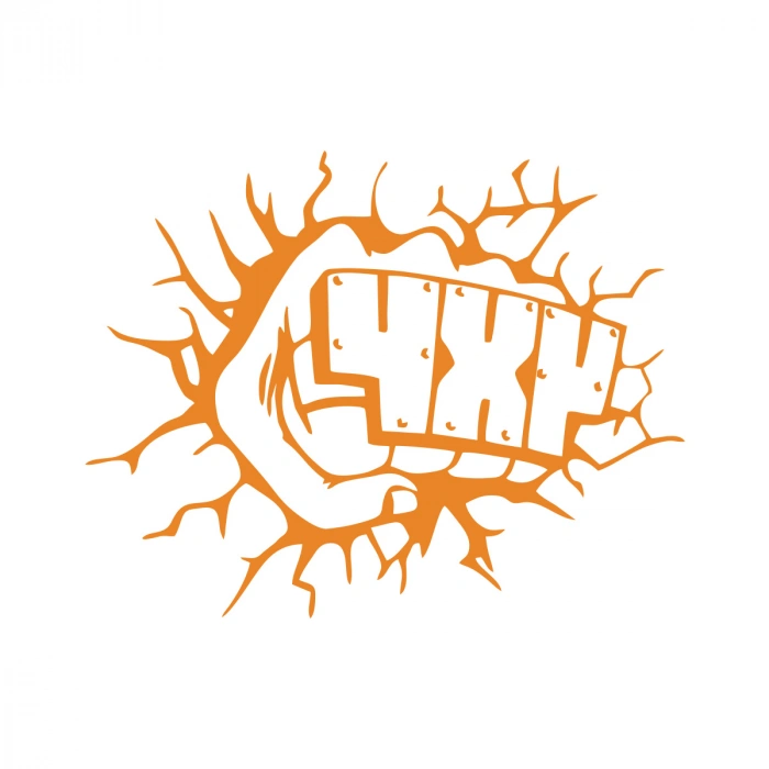 4x4 Araba Sticker 17x17 Cm Turuncu