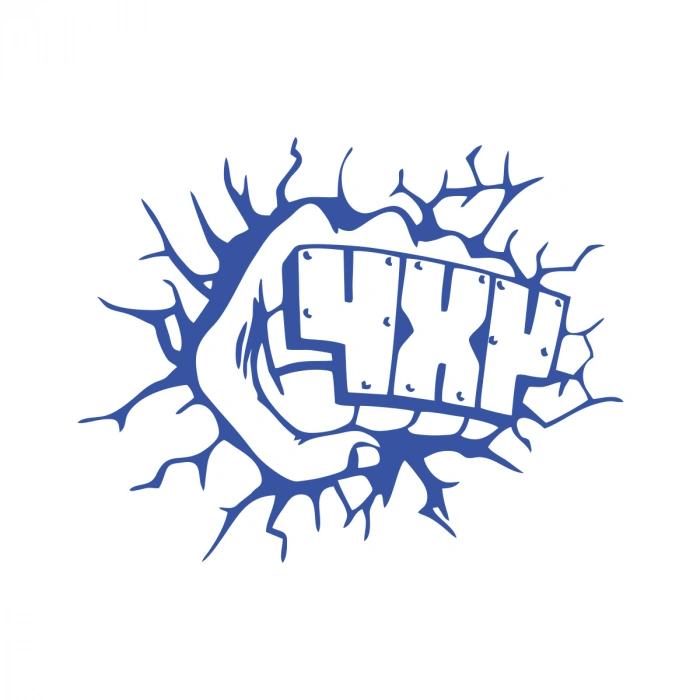 4x4 Araba Sticker 17x17 Cm Mavi