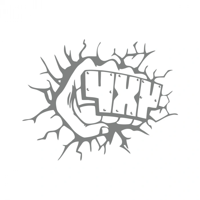 4x4 Araba Sticker 17x17 Cm Gri