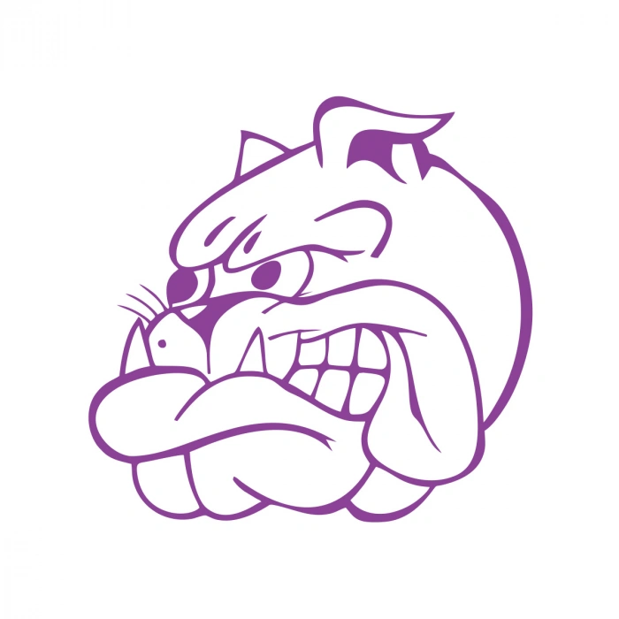 Bulldog Araba Sticker 17x17 Cm Mor