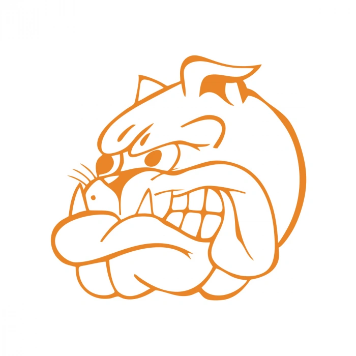 Bulldog Araba Sticker 17x17 Cm Turuncu