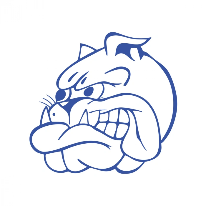 Bulldog Araba Sticker 17x17 Cm Mavi