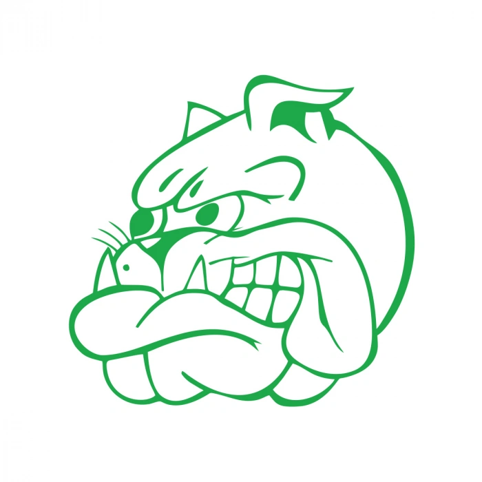 Bulldog Araba Sticker 17x17 Cm Yeşil