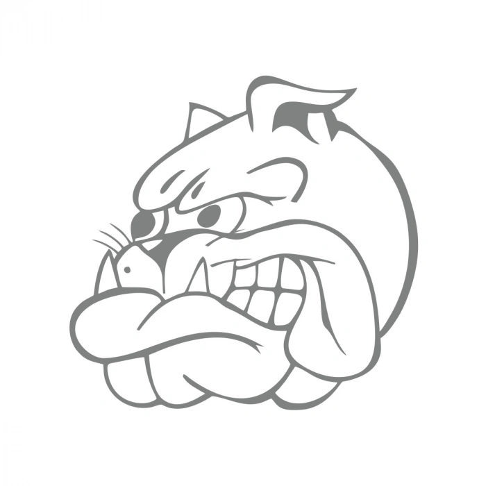 Bulldog Araba Sticker 17x17 Cm Gri