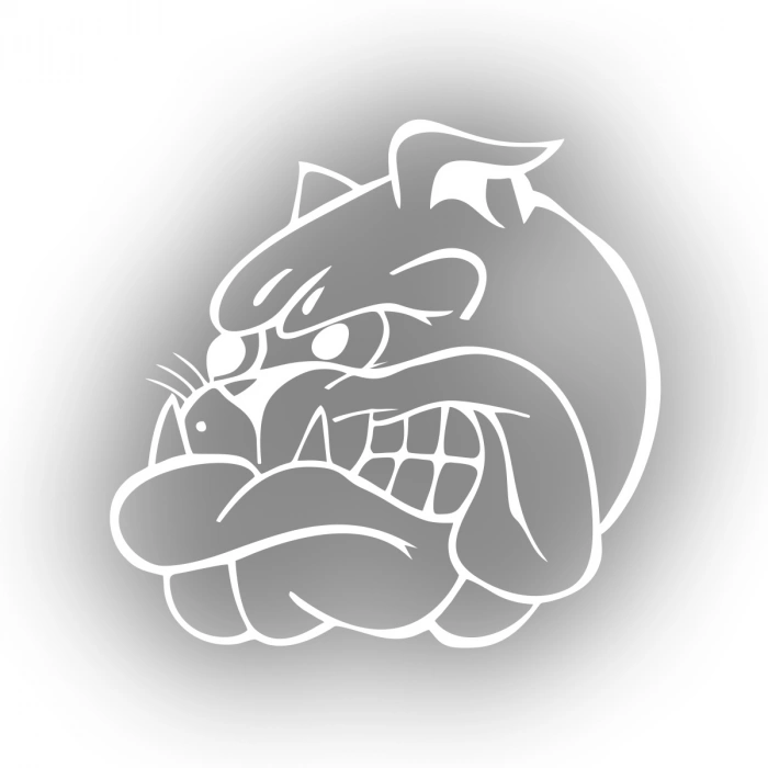 Bulldog Araba Sticker 17x17 Cm Beyaz