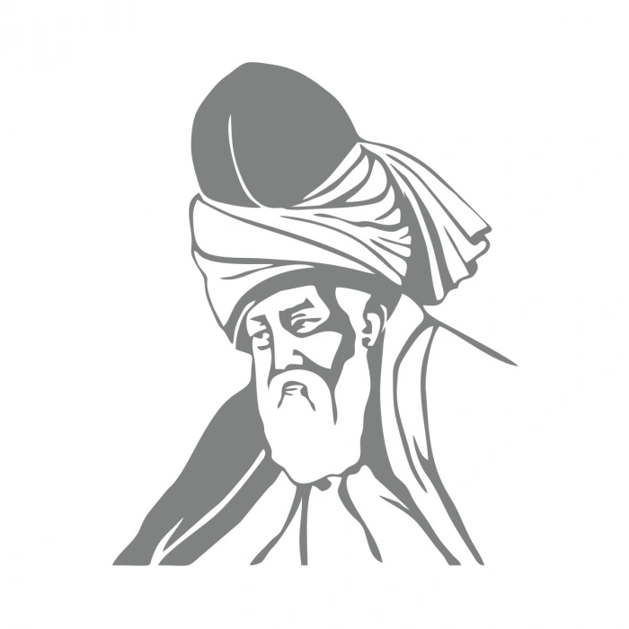 Mevlana Araba Sticker 17x17 Cm Gri