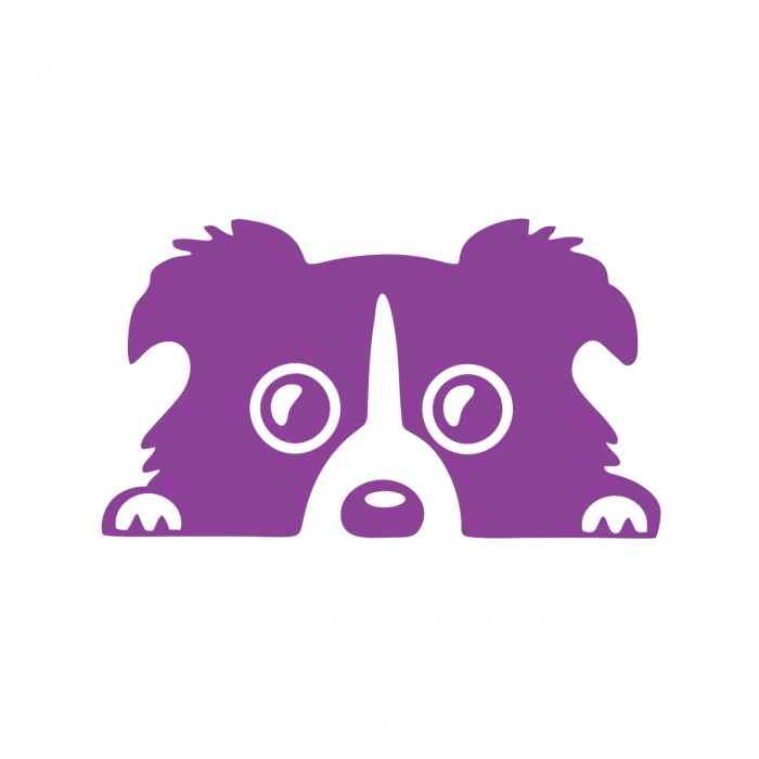 Köpek Araba Sticker 17x17 Cm Mor