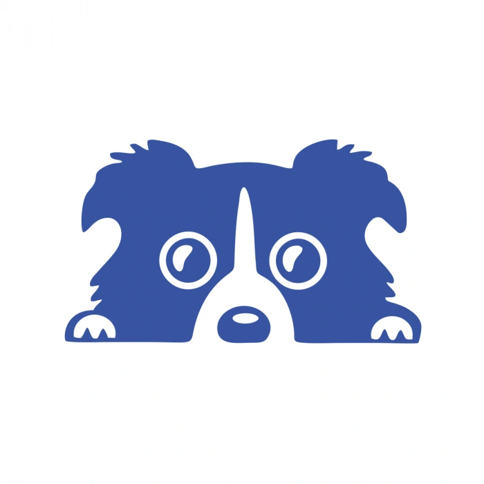 Köpek Araba Sticker 17x17 Cm Mavi