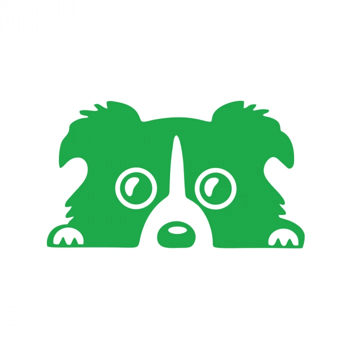 Köpek Araba Sticker 17x17 Cm Yeşil