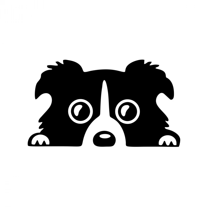 Köpek Araba Sticker 17x17 Cm Siyah