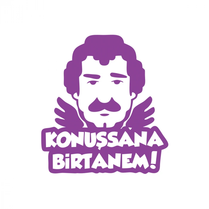 Müslüm Gürses Silüet Araba Sticker 17x17 Cm Mor