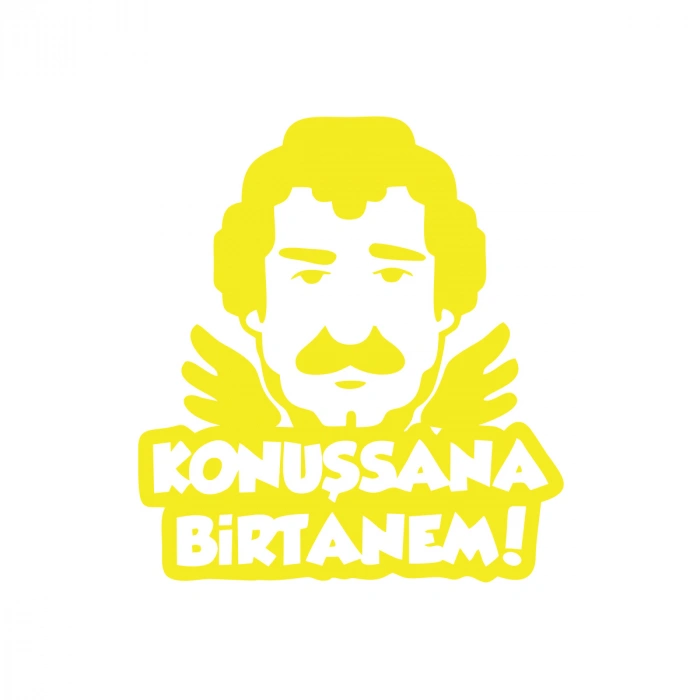 Müslüm Gürses Silüet Araba Sticker 17x17 Cm Sarı