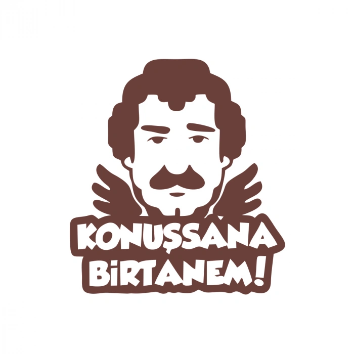 Müslüm Gürses Silüet Araba Sticker 17x17 Cm Kahverengi