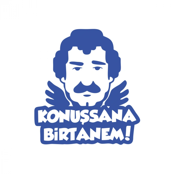 Müslüm Gürses Silüet Araba Sticker 17x17 Cm Mavi