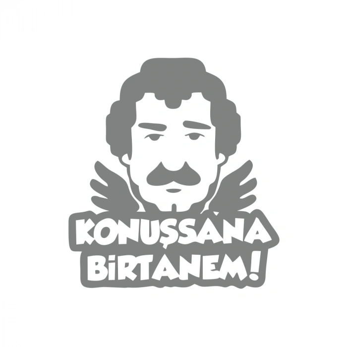 Müslüm Gürses Silüet Araba Sticker 17x17 Cm Gri