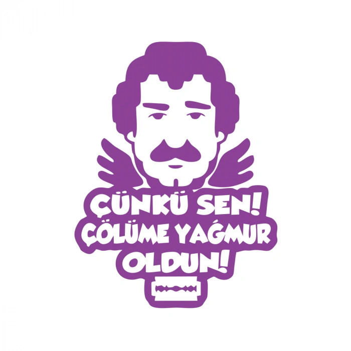 Müslüm Gürses Silüet Araba Sticker 17x17 Cm Mor