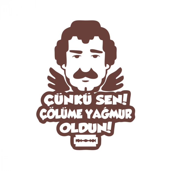 Müslüm Gürses Silüet Araba Sticker 17x17 Cm Kahverengi