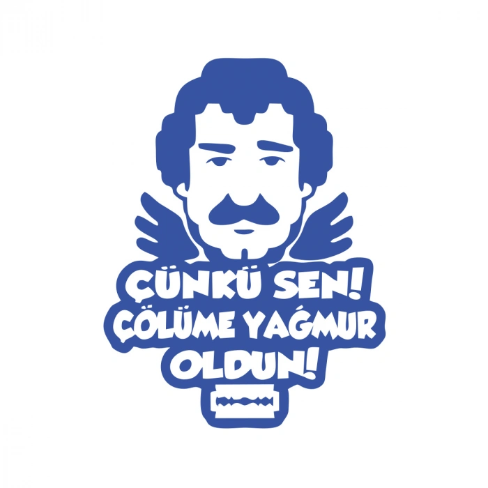 Müslüm Gürses Silüet Araba Sticker 17x17 Cm Mavi