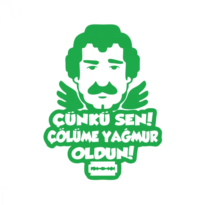 Müslüm Gürses Silüet Araba Sticker 17x17 Cm Yeşil