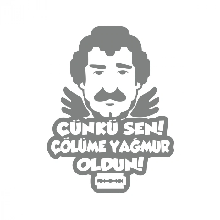Müslüm Gürses Silüet Araba Sticker 17x17 Cm Gri