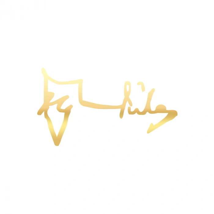 Alparslan Türkeş İmza Araba Sticker 17x17 Cm Gold