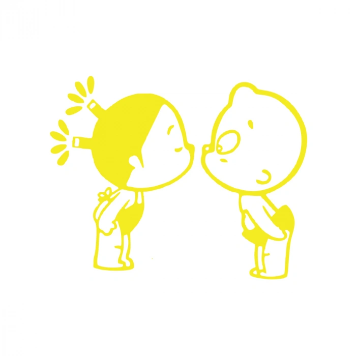 Bebekler Araba Sticker 17x17 Cm Sarı