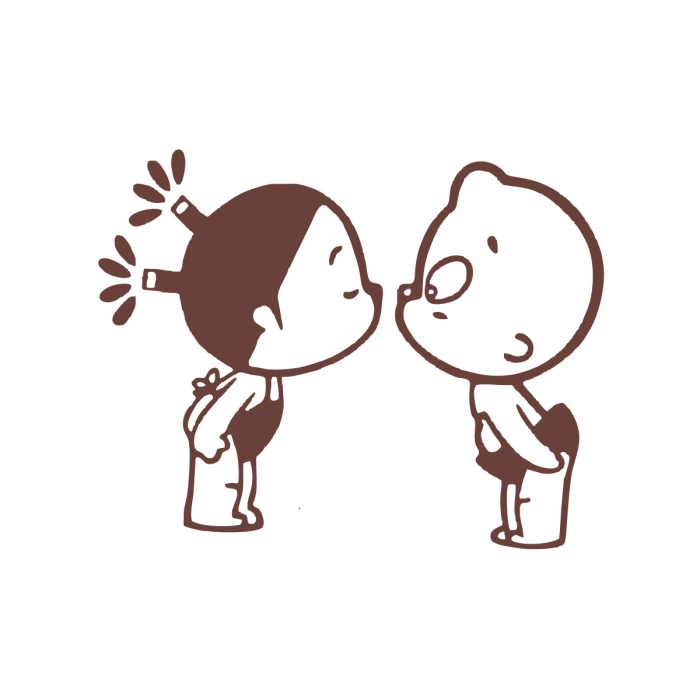 Bebekler Araba Sticker 17x17 Cm Kahverengi