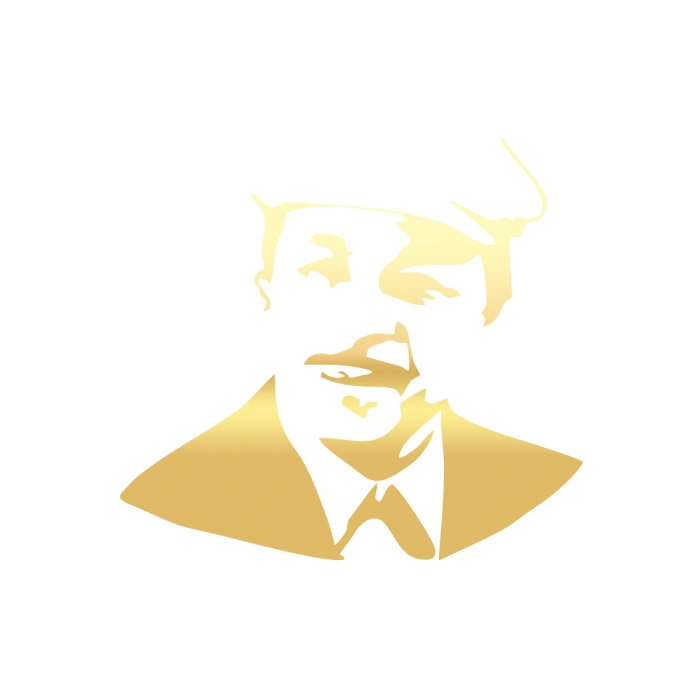 Neşet Ertaş Araba Sticker 17x17 Cm Gold