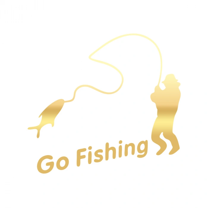 Go Fishing Araba Sticker 17x17 Cm Gold